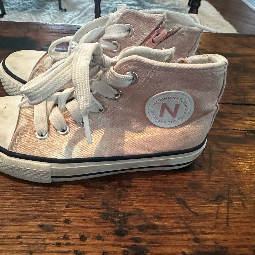 Naturino Kids Pink High-Top Sneakers